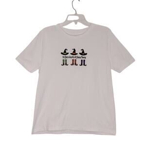 Madison Taylor Hocus Pocus Embroidered T-Shirt Short Sleeve White Womens Size L